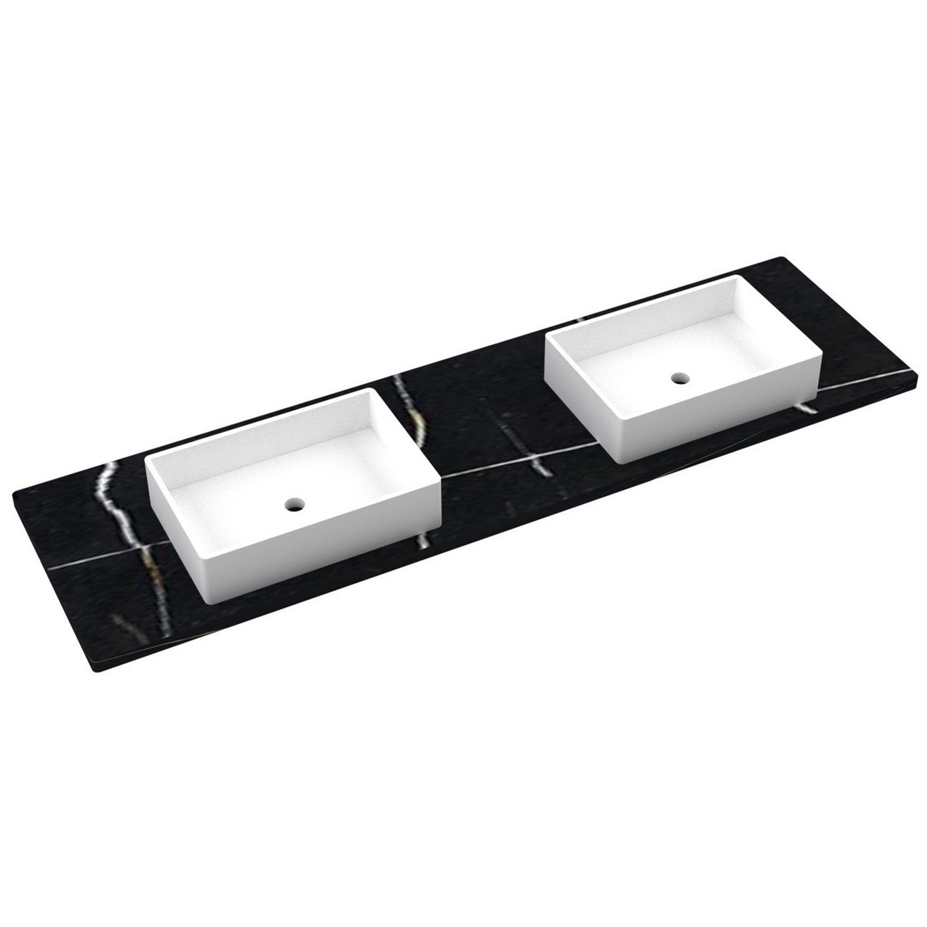 79" Silestone® Quartz Vanity Top Double Vigo Centered Sink