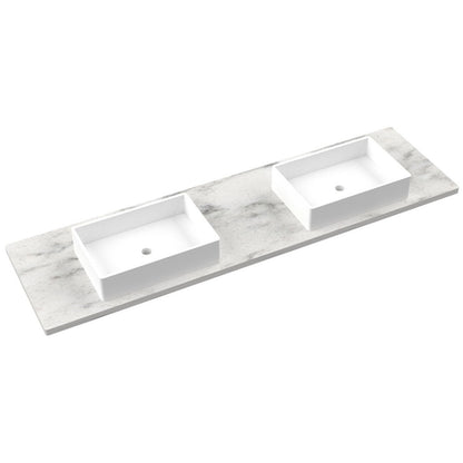 79" Silestone® Quartz Vanity Top Double Vigo Centered Sink