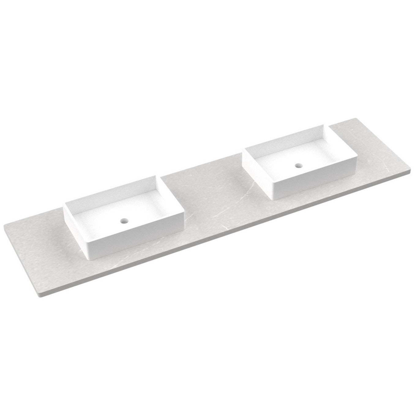 85" Silestone® Quartz Vanity Top Double Vigo Centered Sink