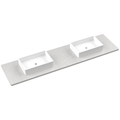 85" Silestone® Quartz Vanity Top Double Vigo Centered Sink