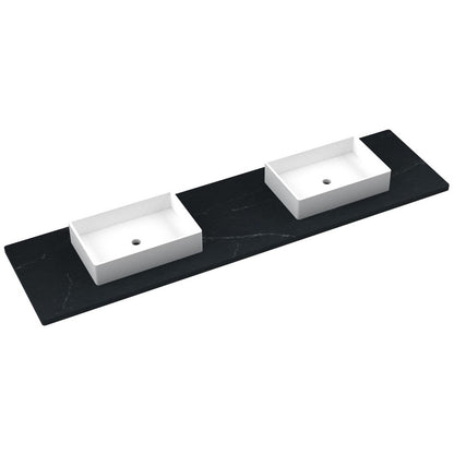 85" Silestone® Quartz Vanity Top Double Vigo Centered Sink