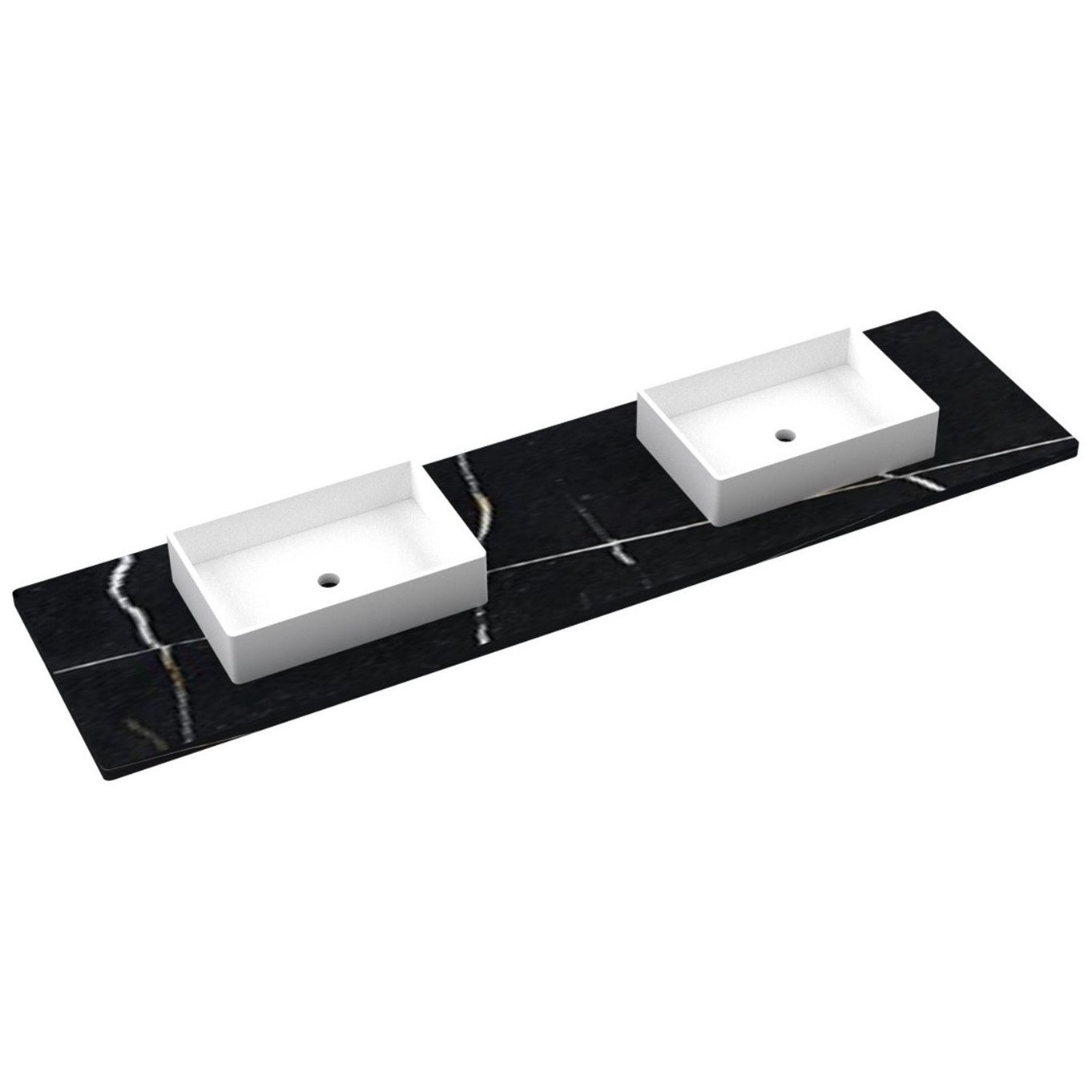 85" Silestone® Quartz Vanity Top Double Vigo Centered Sink