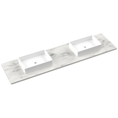 85" Silestone® Quartz Vanity Top Double Vigo Centered Sink