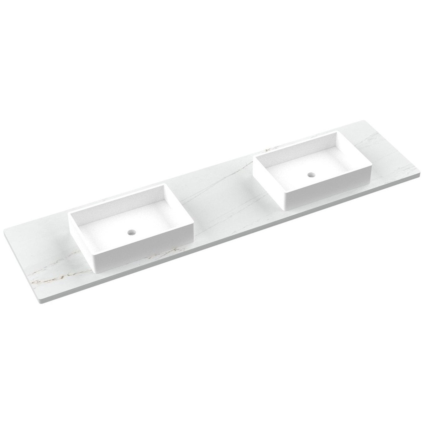 85" Silestone® Quartz Vanity Top Double Vigo Centered Sink