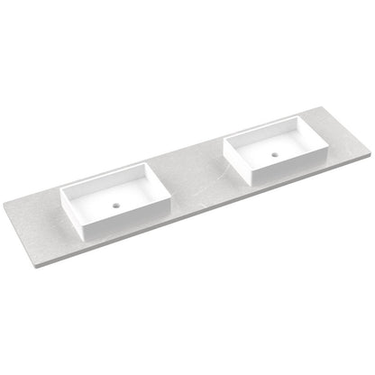 85" Silestone® Quartz Vanity Top Double Vigo Centered Sink