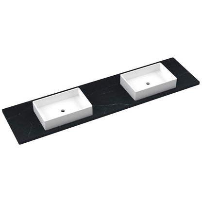 85" Silestone® Quartz Vanity Top Double Vigo Centered Sink