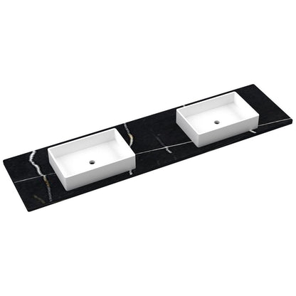 85" Silestone® Quartz Vanity Top Double Vigo Centered Sink