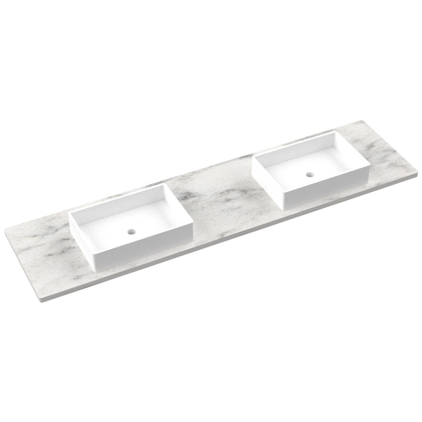 85" Silestone® Quartz Vanity Top Double Vigo Centered Sink