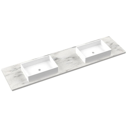 85" Silestone® Quartz Vanity Top Double Vigo Centered Sink
