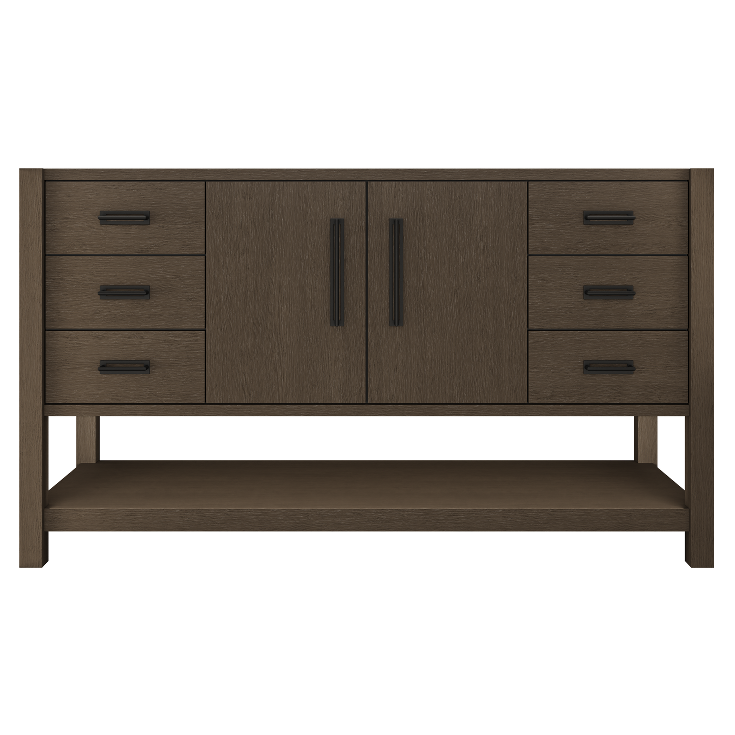 Kiawah Single Extra-Wide Bath Vanity 60in Russet Shadow Matte Black