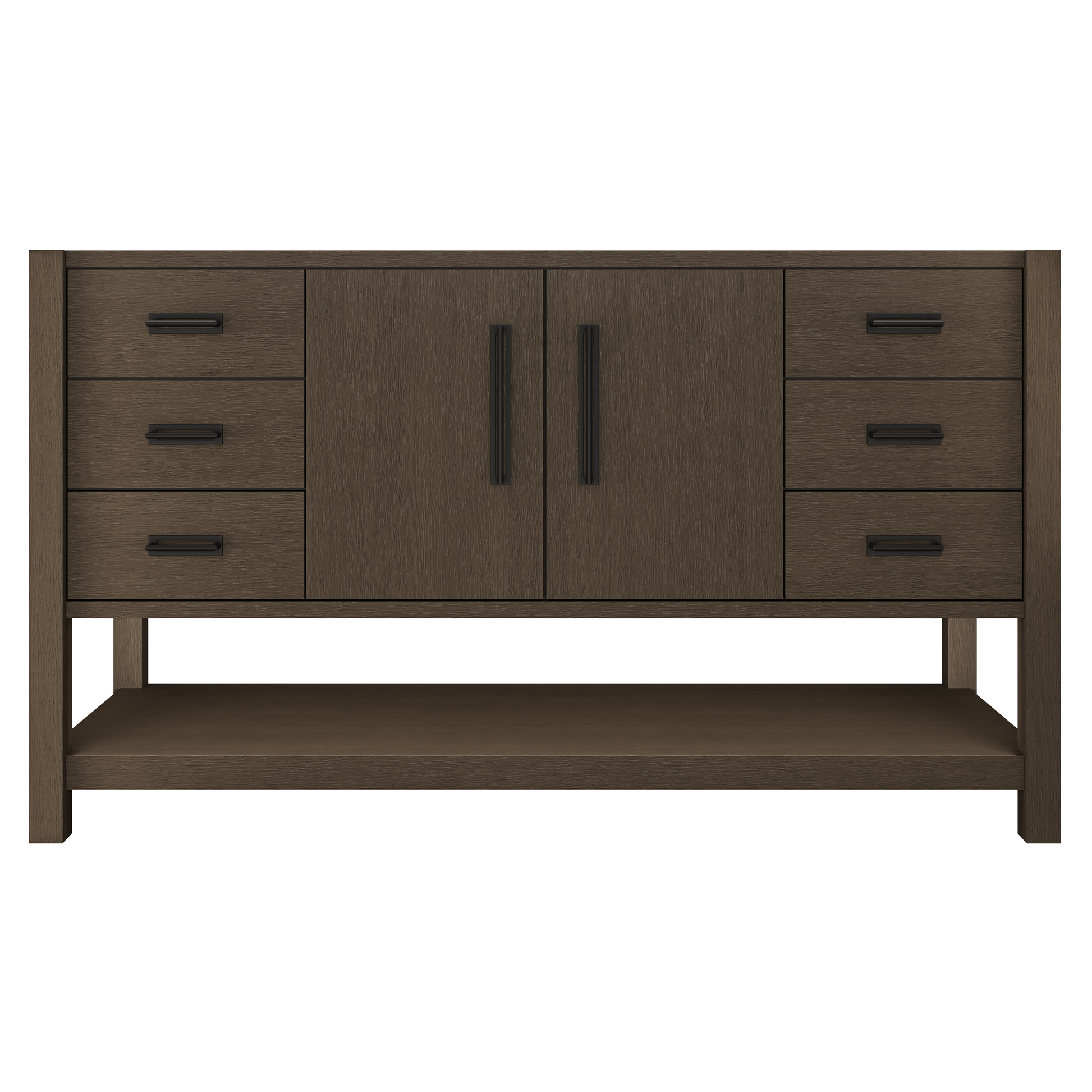 Kiawah Single Extra-Wide Bath Vanity 60in Russet Shadow Matte Black