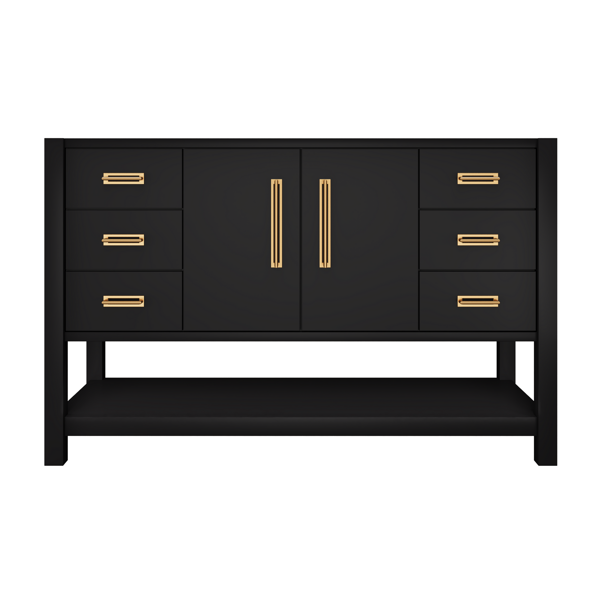 Kiawah Single Extra-Wide Bath Vanity 54in Noir Satin Gold