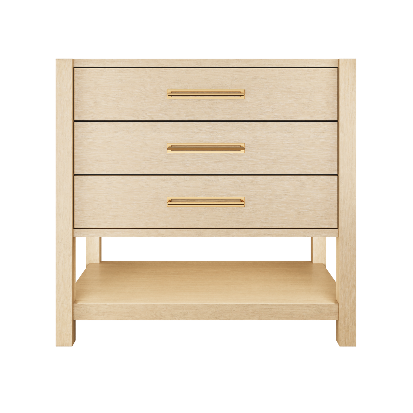 Kiawah 3-Drawer Single Bath Vanity 36in Natural Weathered Satin Gold