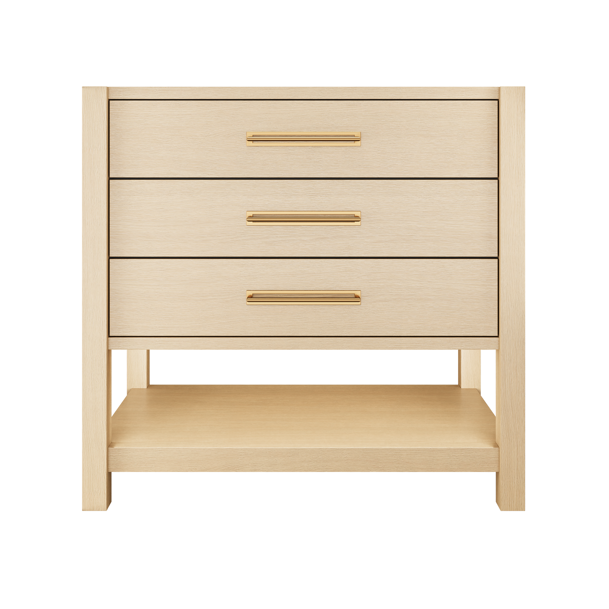 Kiawah 3-Drawer Single Bath Vanity 36in Natural Weathered Satin Gold