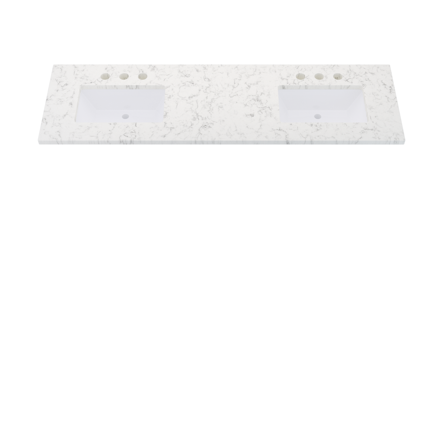 73" Vanderloc Silestone® Quartz Bathroom Vanity Top | Double Rectangle Sink | Offset in Lyra