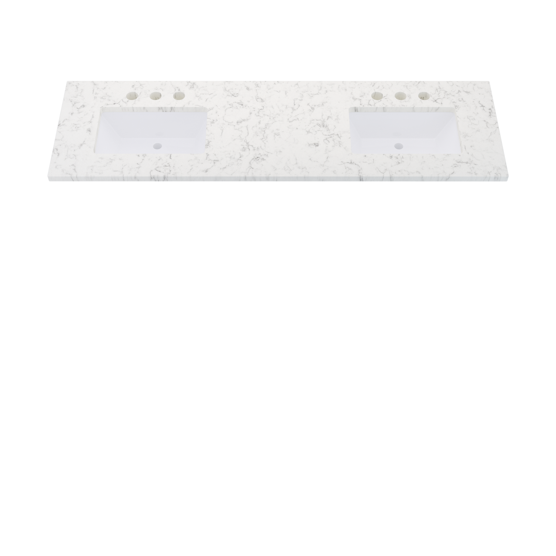 73" Vanderloc Silestone® Quartz Bathroom Vanity Top | Double Rectangle Sink | Offset in Lyra