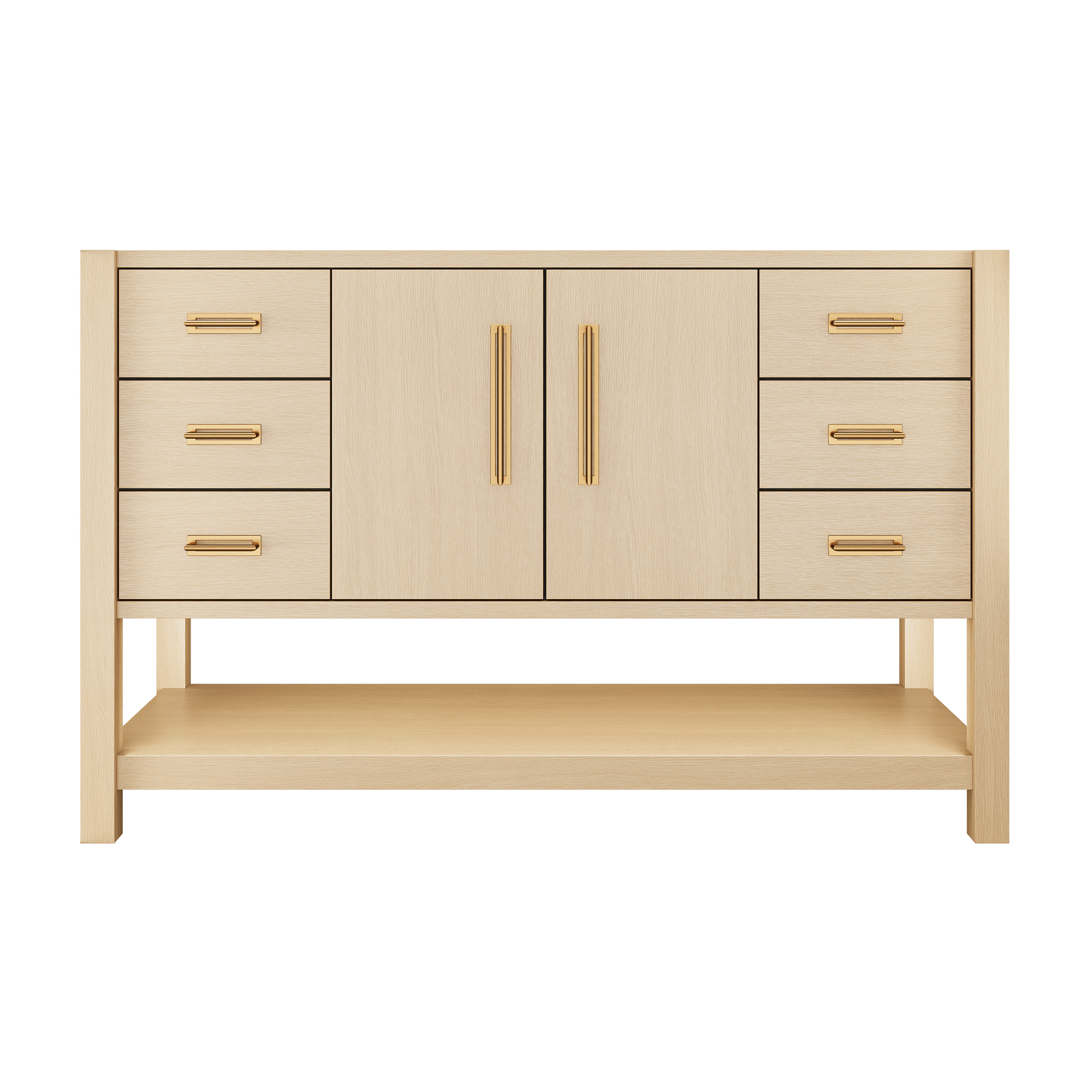Kiawah Single Extra-Wide Bath Vanity 54in Natural Weathered Satin Gold