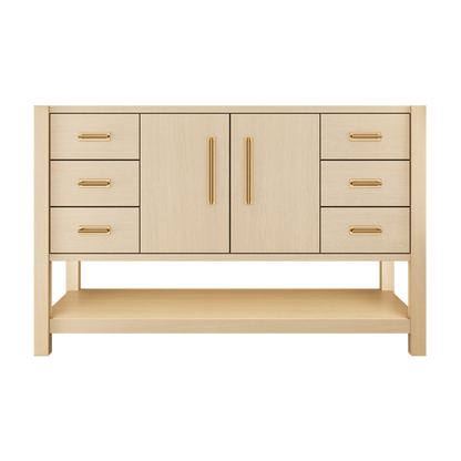 Kiawah Single Extra-Wide Bath Vanity 54in Natural Weathered Satin Gold