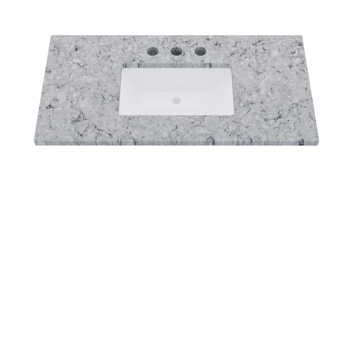 43" Vanderloc Silestone® Quartz Bathroom Vanity Top | Single Rectangle Sink | Centered in Pietra