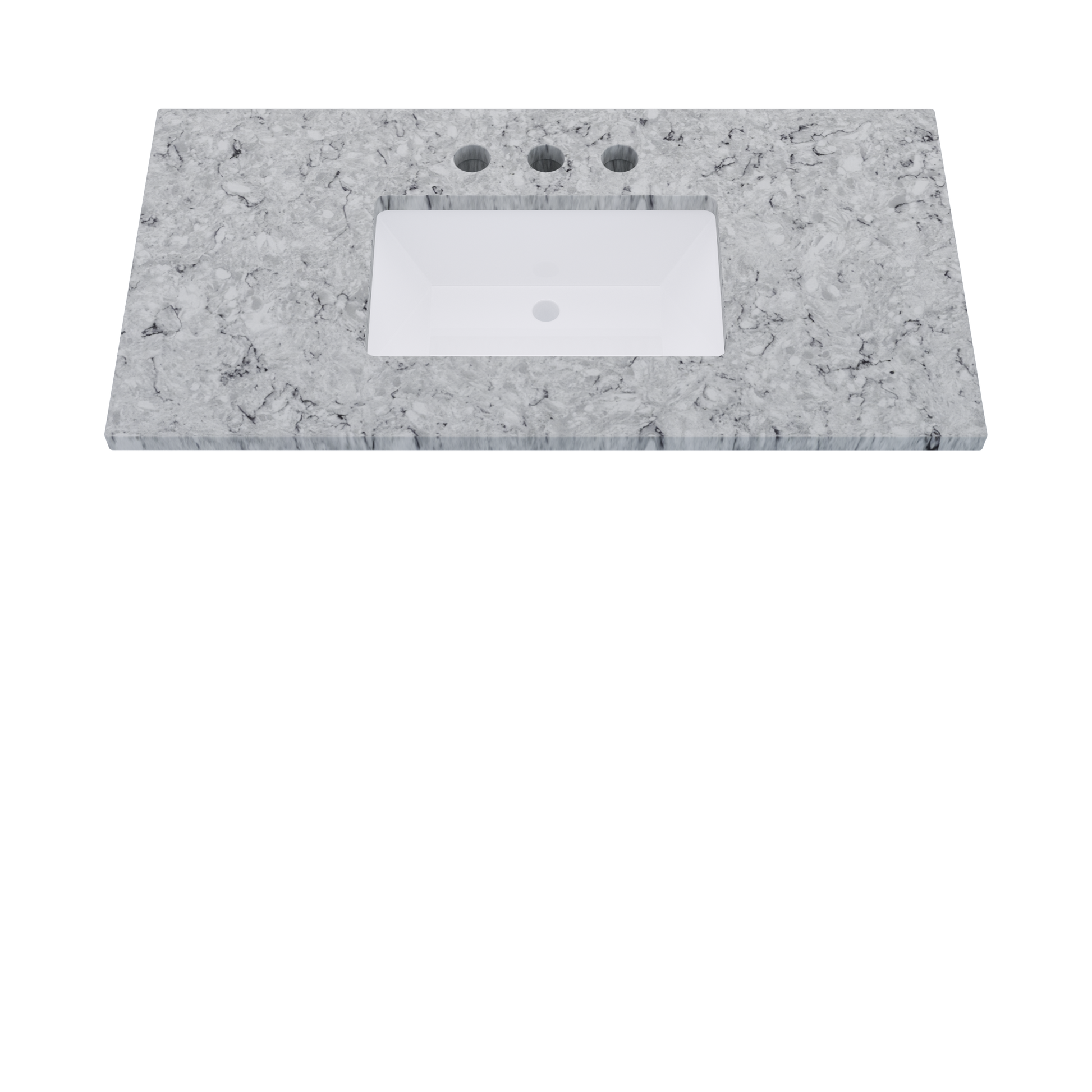 43" Vanderloc Silestone® Quartz Bathroom Vanity Top | Single Rectangle Sink | Centered in Pietra