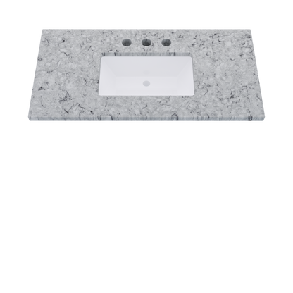 43" Vanderloc Silestone® Quartz Bathroom Vanity Top | Single Rectangle Sink | Centered in Pietra