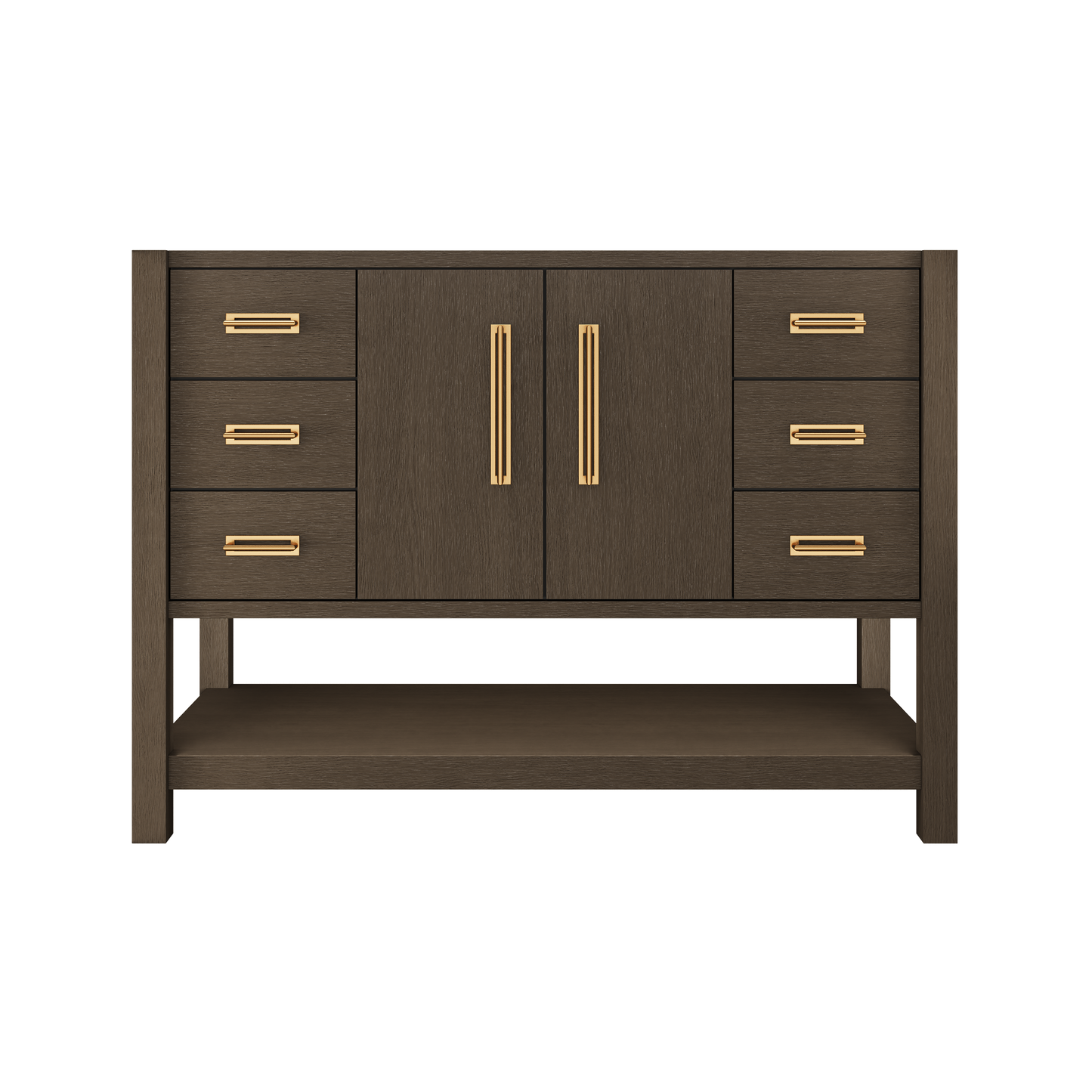 Kiawah Single Extra-Wide Bath Vanity 48in Russet Shadow Satin Gold