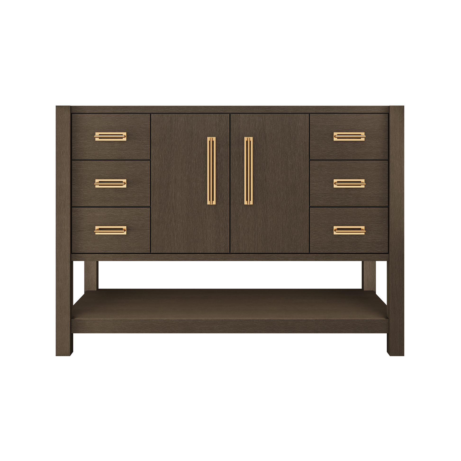 Kiawah Single Extra-Wide Bath Vanity 48in Russet Shadow Satin Gold