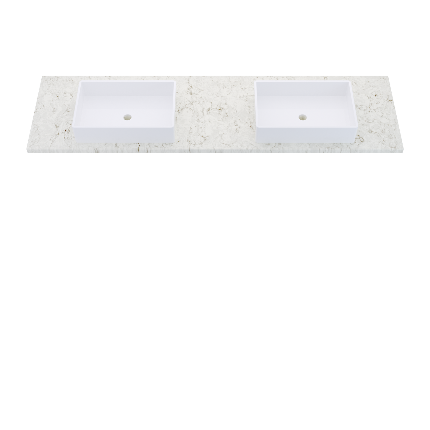 79" Vanderloc Silestone® Quartz Bathroom Vanity Top | Double Vigo Sink | Centered in Lusso