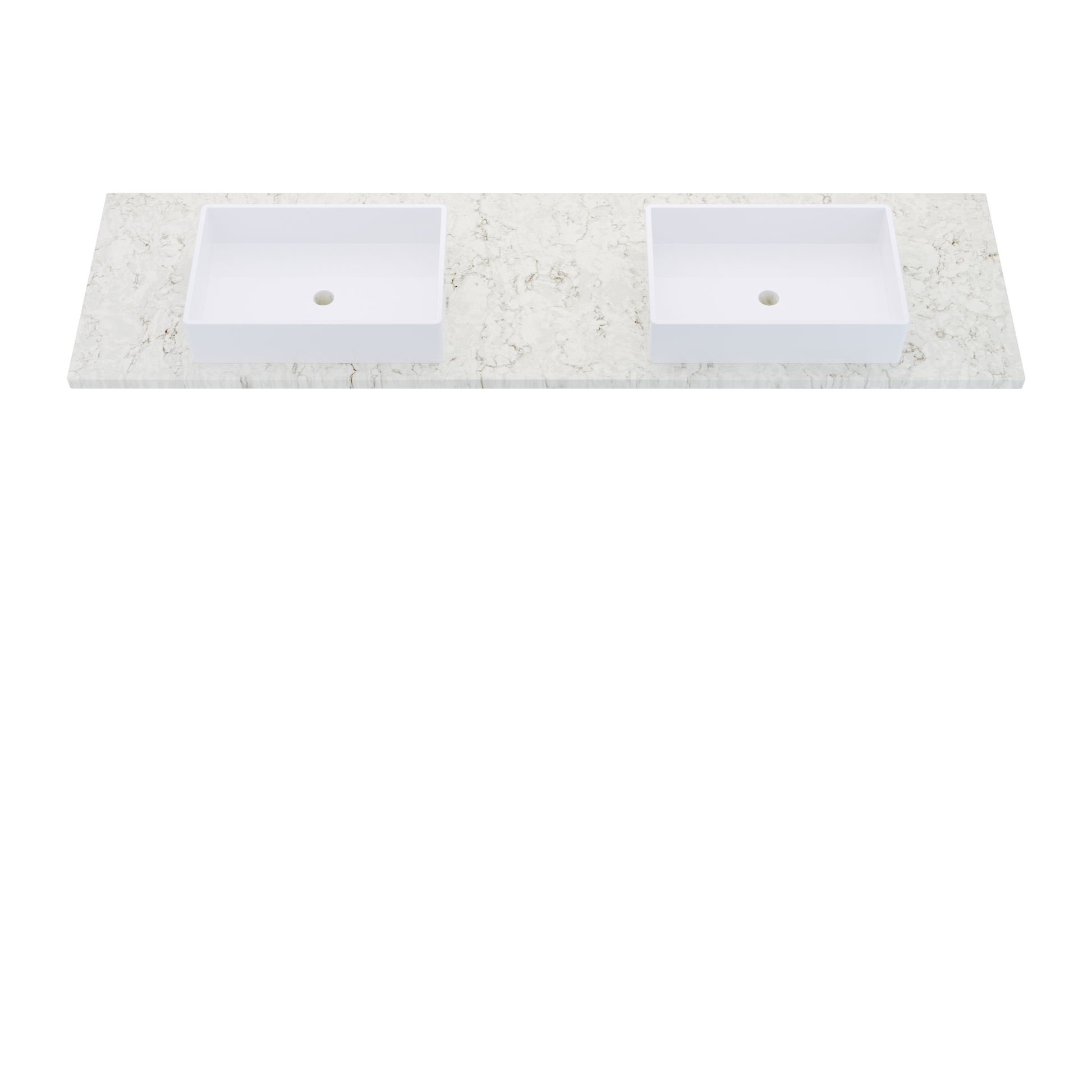 79" Vanderloc Silestone® Quartz Bathroom Vanity Top | Double Vigo Sink | Centered in Lusso