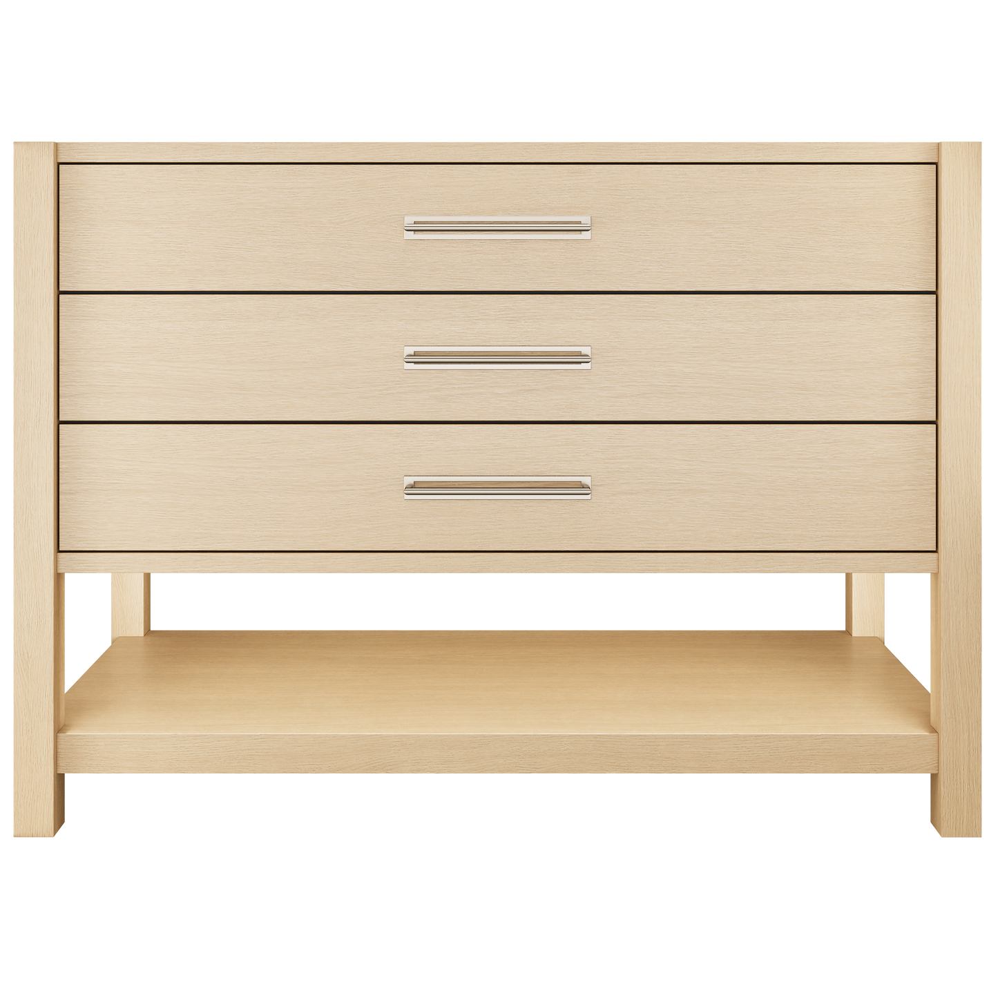 Kiawah 3-Drawer Single Bath Vanity 48in Natural Weathered Satin Nickel