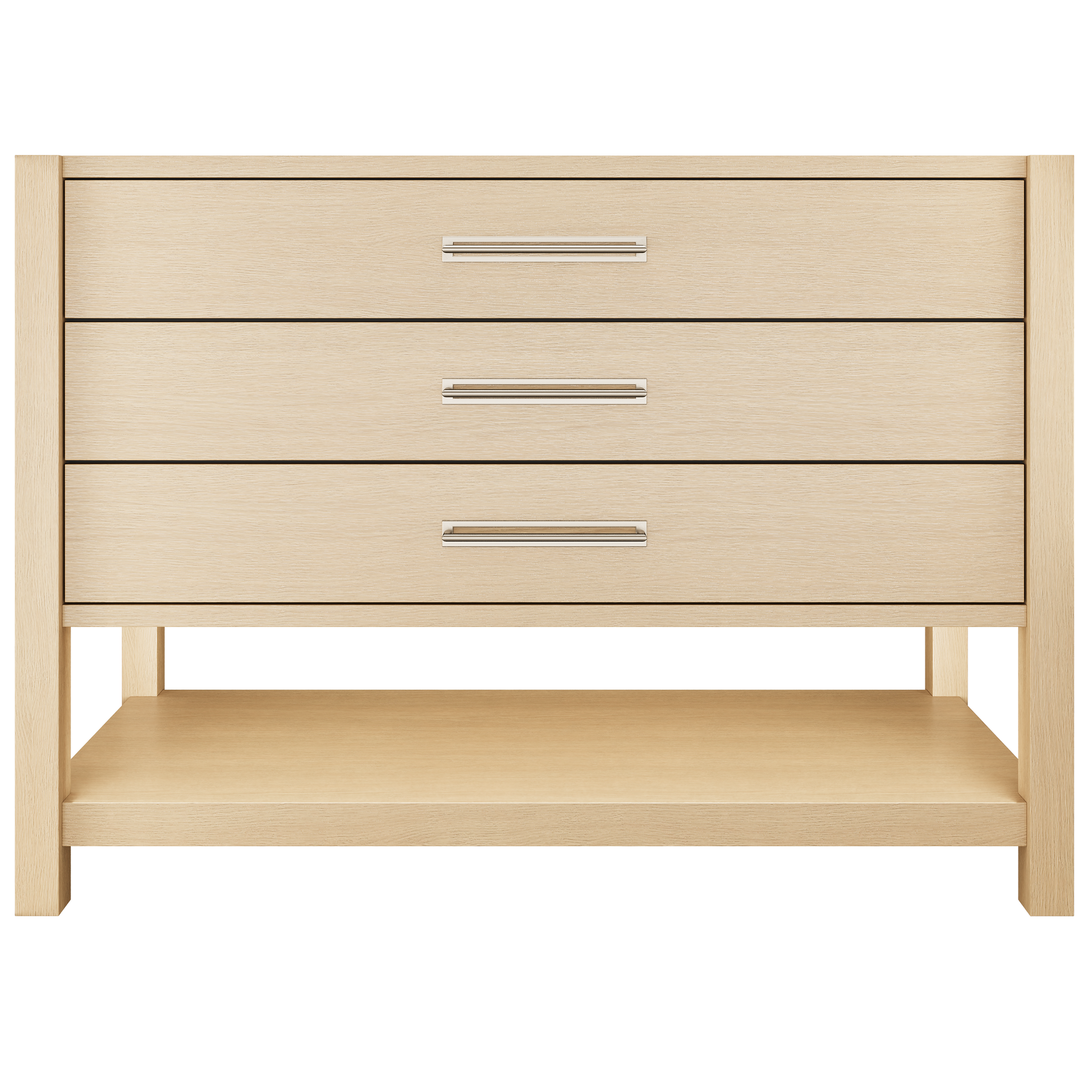 Kiawah 3-Drawer Single Bath Vanity 48in Natural Weathered Satin Nickel