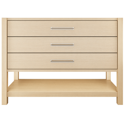 Kiawah 3-Drawer Single Bath Vanity 48in Natural Weathered Satin Nickel