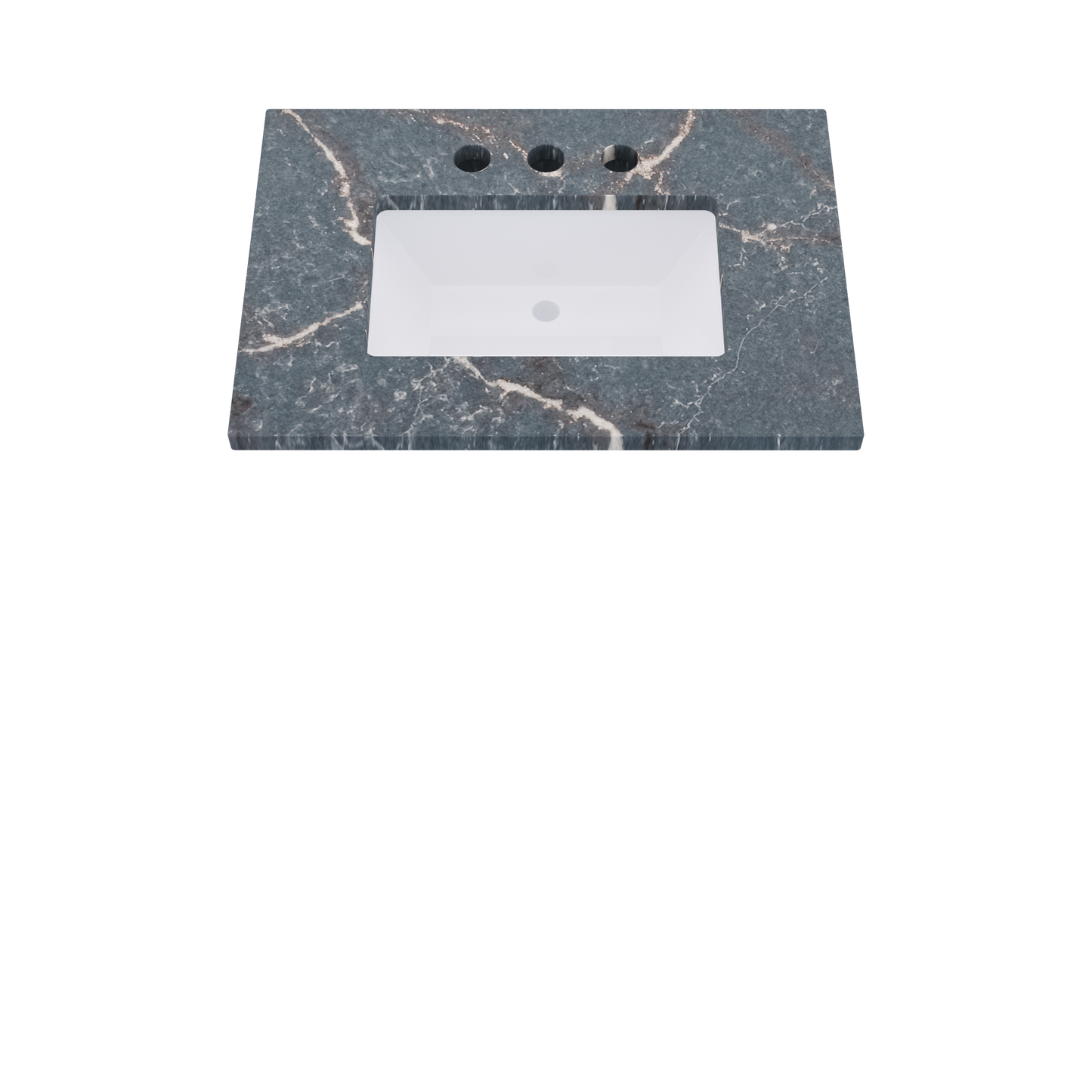 31" Vanderloc Silestone® Quartz Bathroom Vanity Top | Single Rectangle Sink | Centered in Parisien Bleu