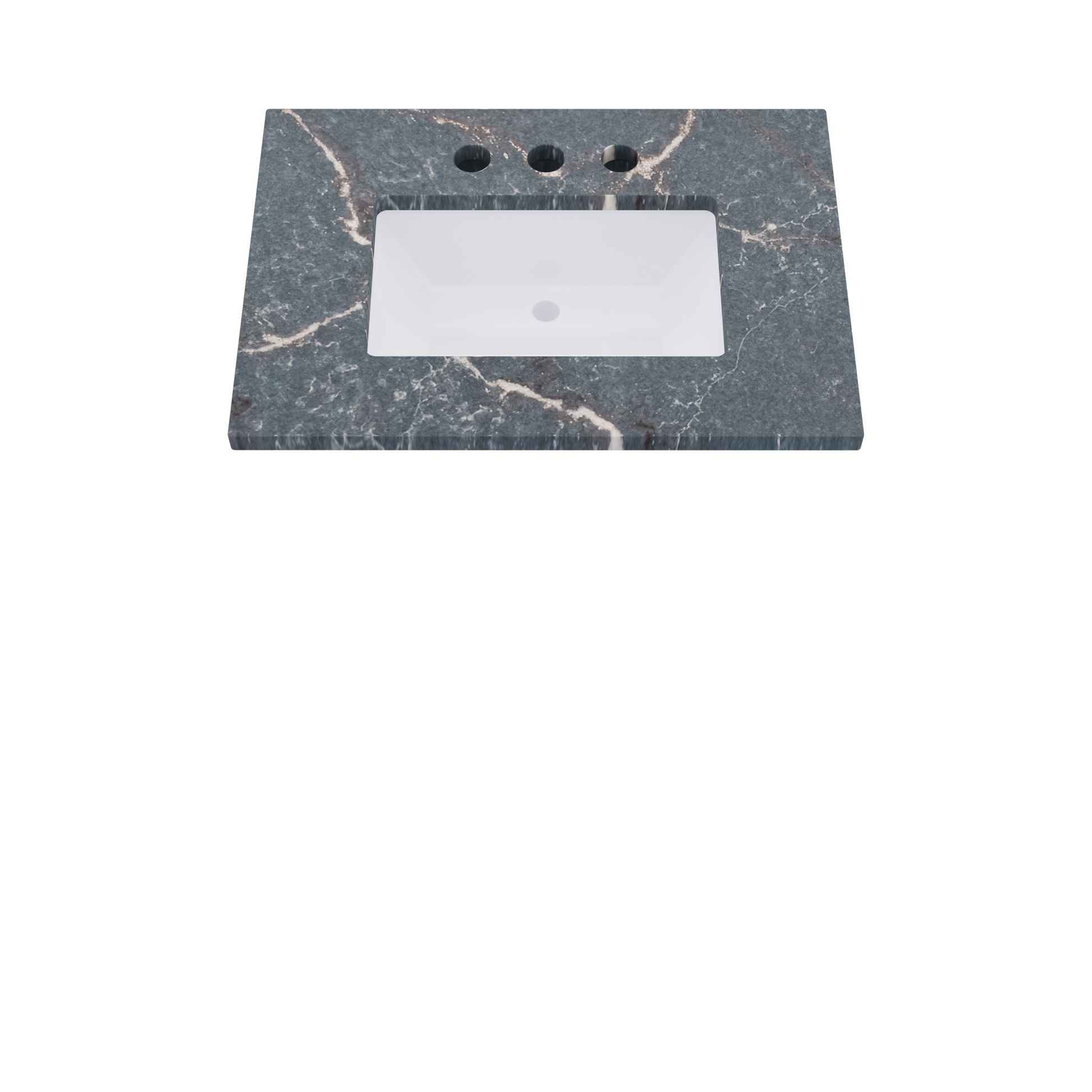 31" Vanderloc Silestone® Quartz Bathroom Vanity Top | Single Rectangle Sink | Centered in Parisien Bleu