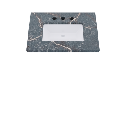 31" Vanderloc Silestone® Quartz Bathroom Vanity Top | Single Rectangle Sink | Centered in Parisien Bleu