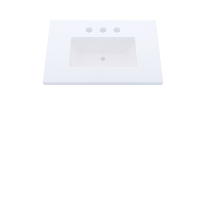 31" Vanderloc Silestone® Quartz Bathroom Vanity Top | Single Rectangle Sink | Centered in Miami White