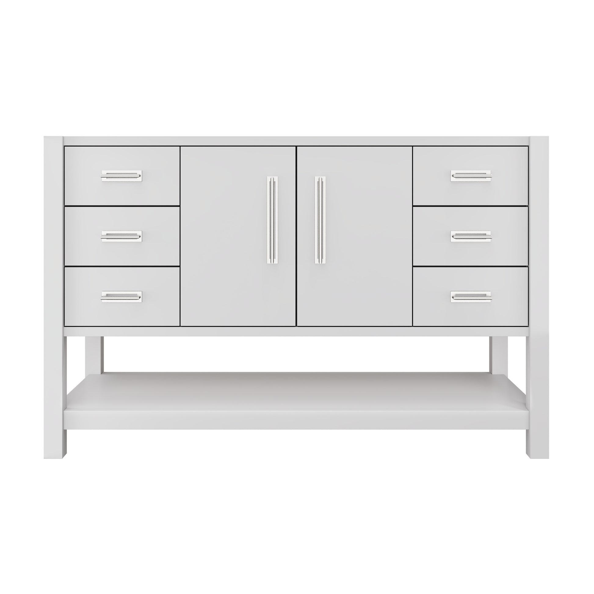 Kiawah Single Extra-Wide Bath Vanity 54in Strong White Polished Chrome