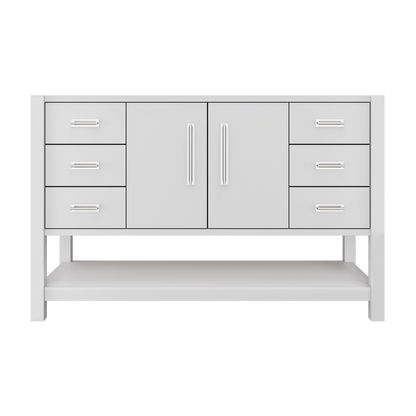 Kiawah Single Extra-Wide Bath Vanity 54in Strong White Polished Chrome