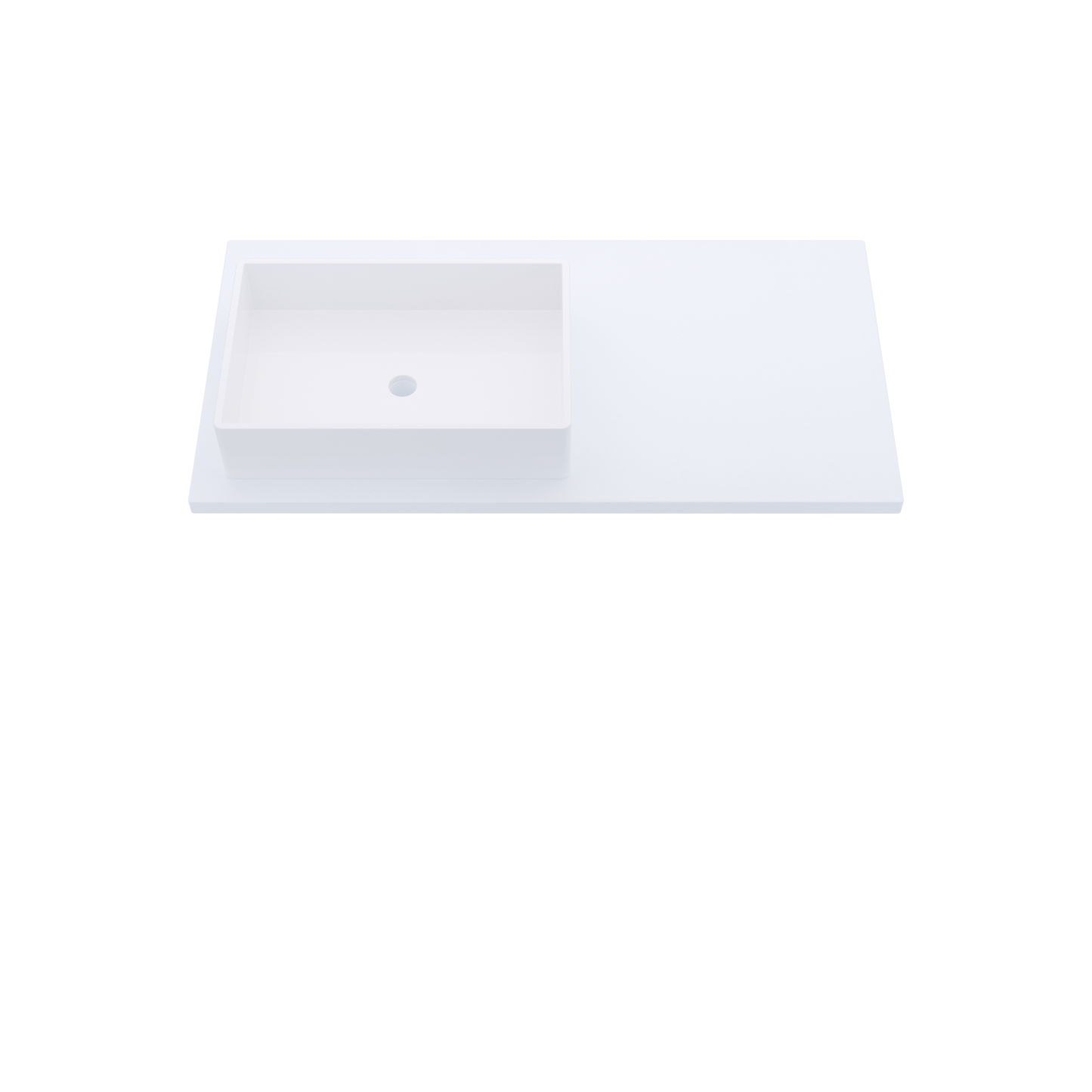 43" Vanderloc Silestone® Quartz Bathroom Vanity Top | Single Rectangle Sink | Offset in Miami White