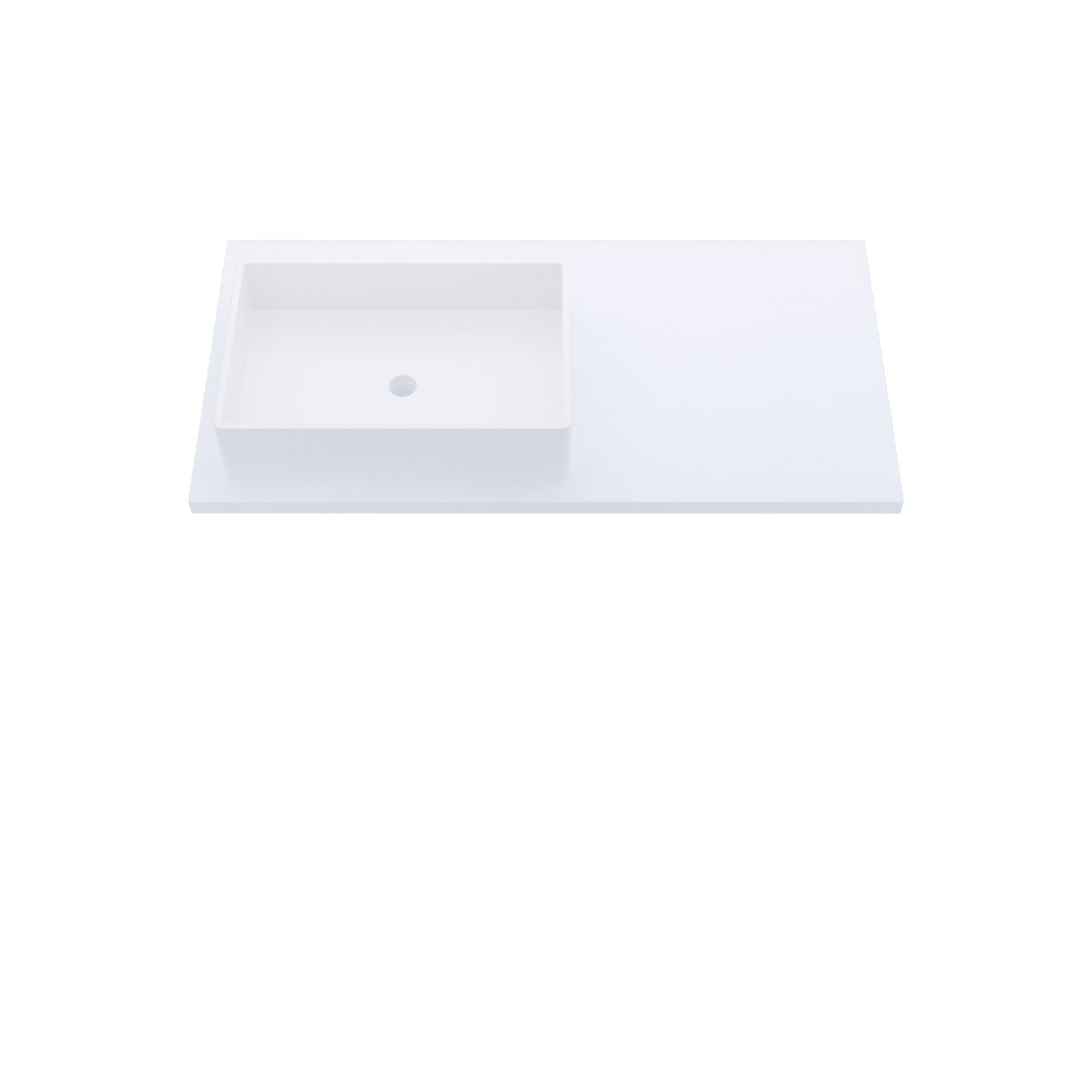 43" Vanderloc Silestone® Quartz Bathroom Vanity Top | Single Rectangle Sink | Offset in Miami White