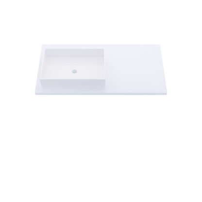 43" Vanderloc Silestone® Quartz Bathroom Vanity Top | Single Rectangle Sink | Offset in Miami White