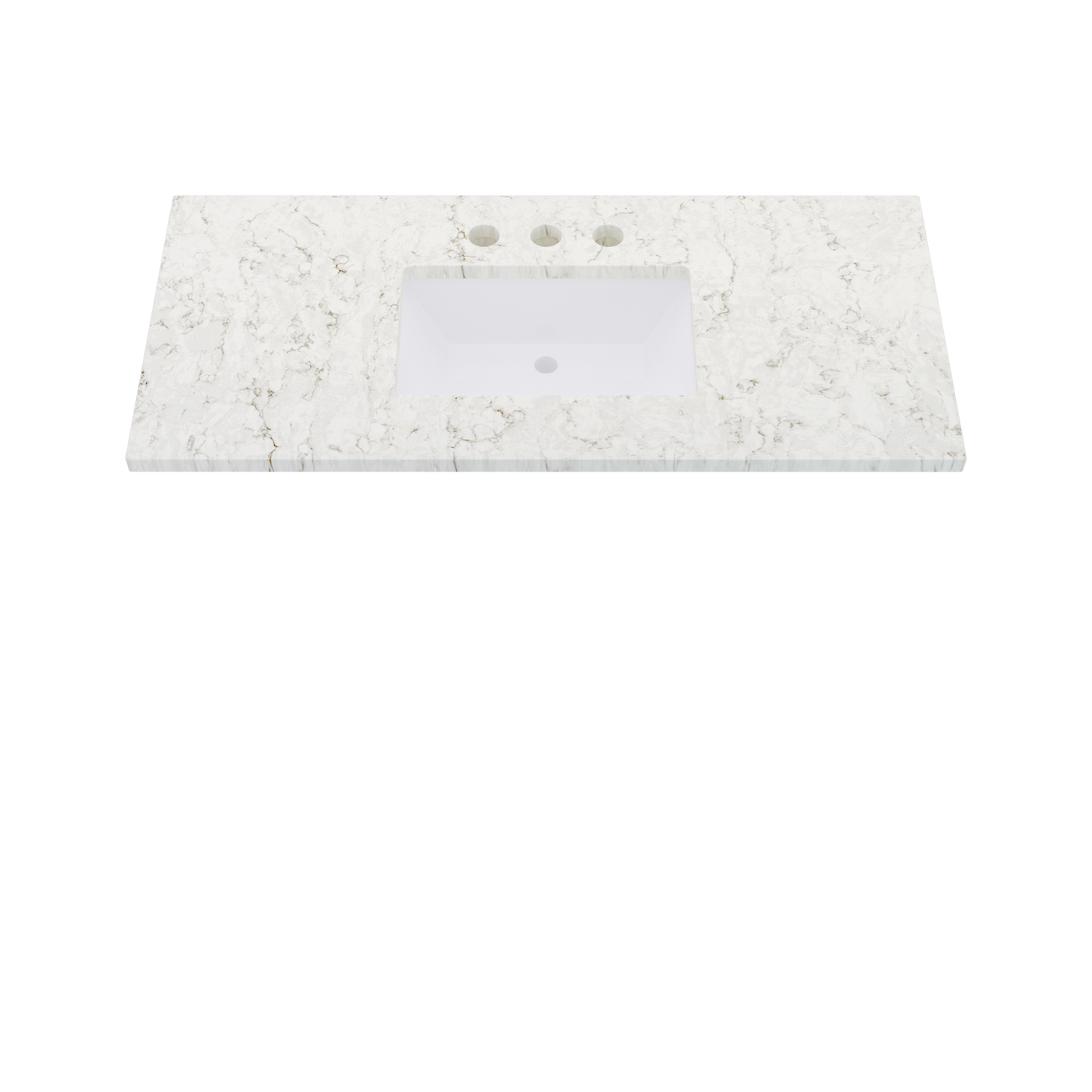 49" Vanderloc Silestone® Quartz Bathroom Vanity Top | Single Rectangle Sink | Centered in Lusso