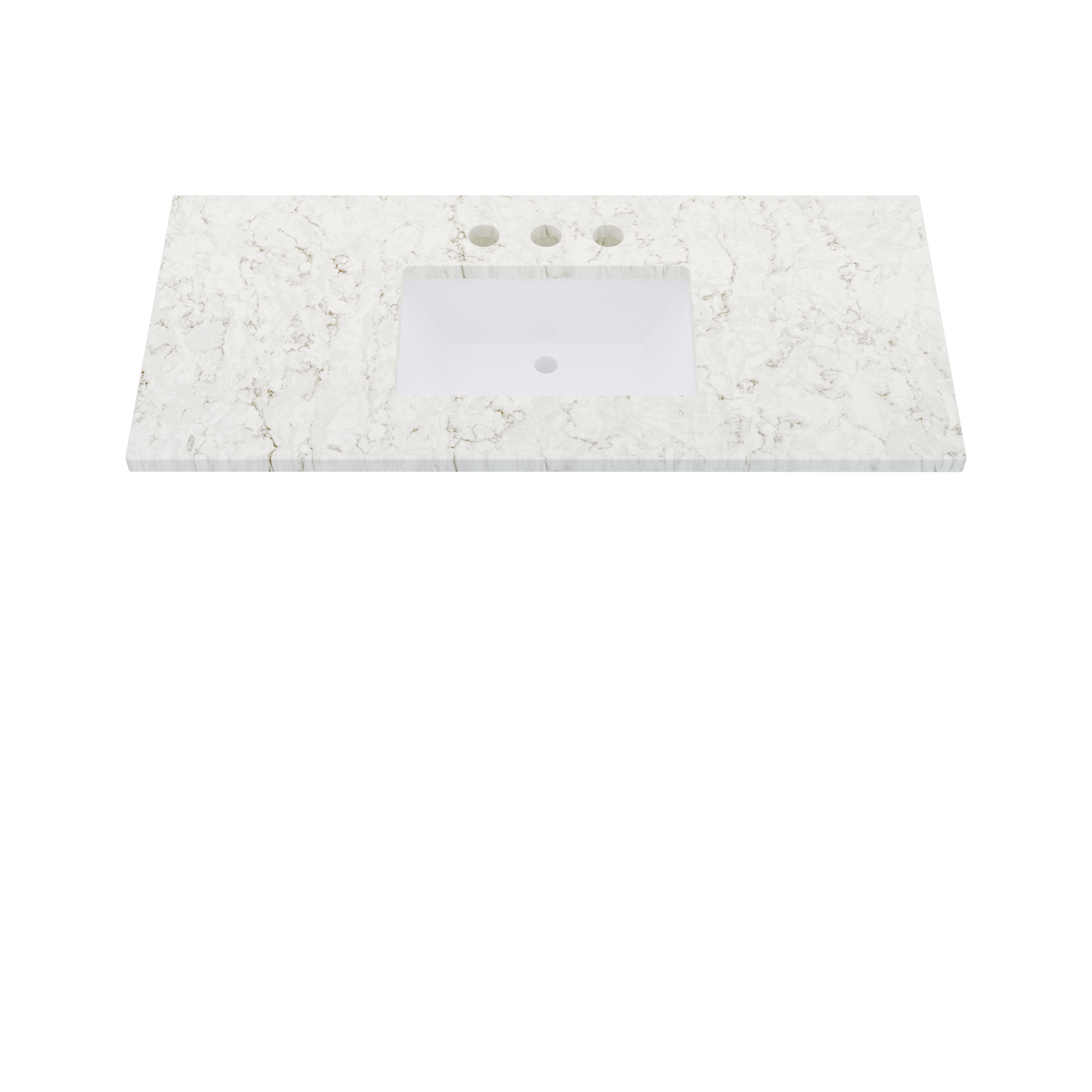 49" Vanderloc Silestone® Quartz Bathroom Vanity Top | Single Rectangle Sink | Centered in Lusso