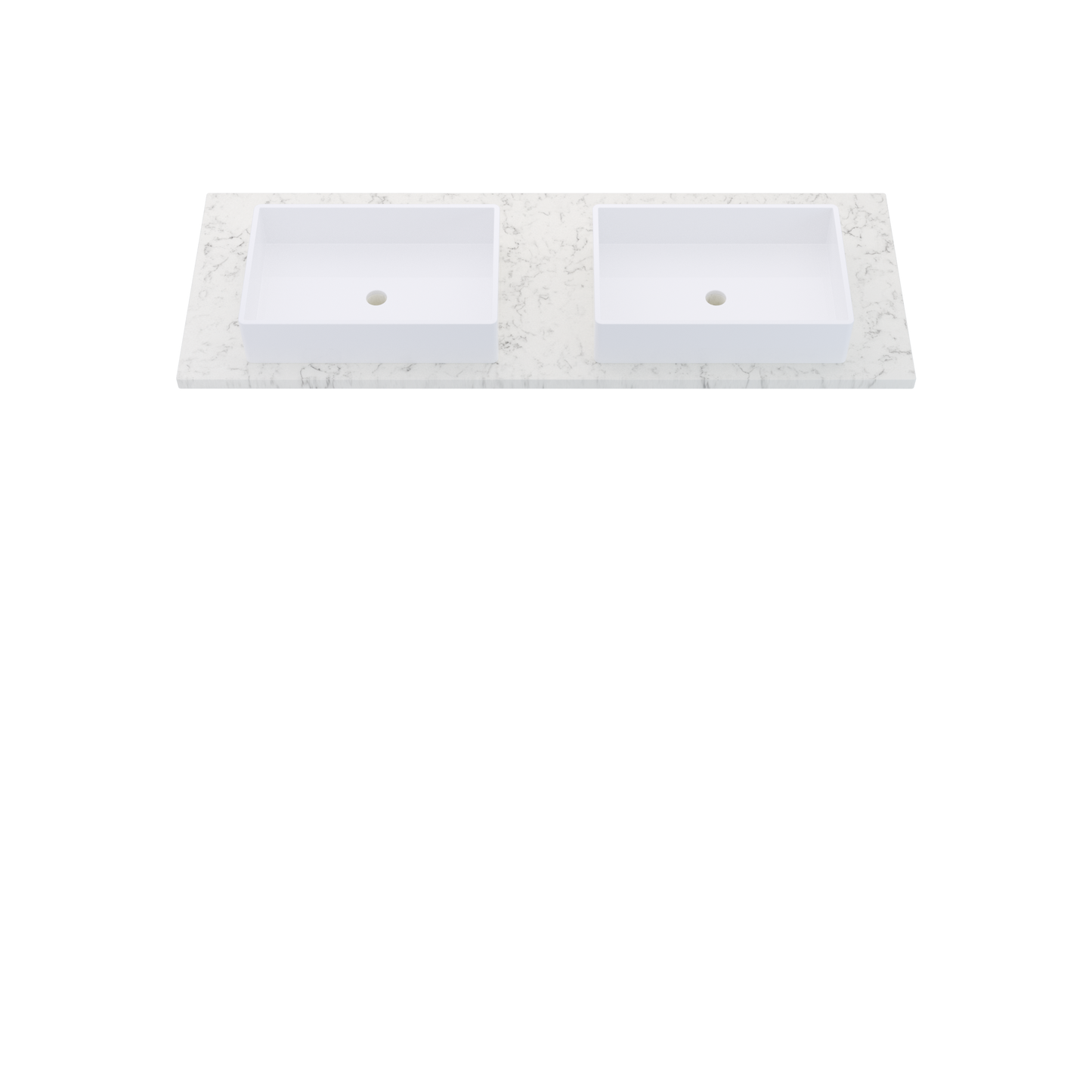 61" Vanderloc Silestone® Quartz Bathroom Vanity Top | Double Vigo Sink | Centered in Lyra