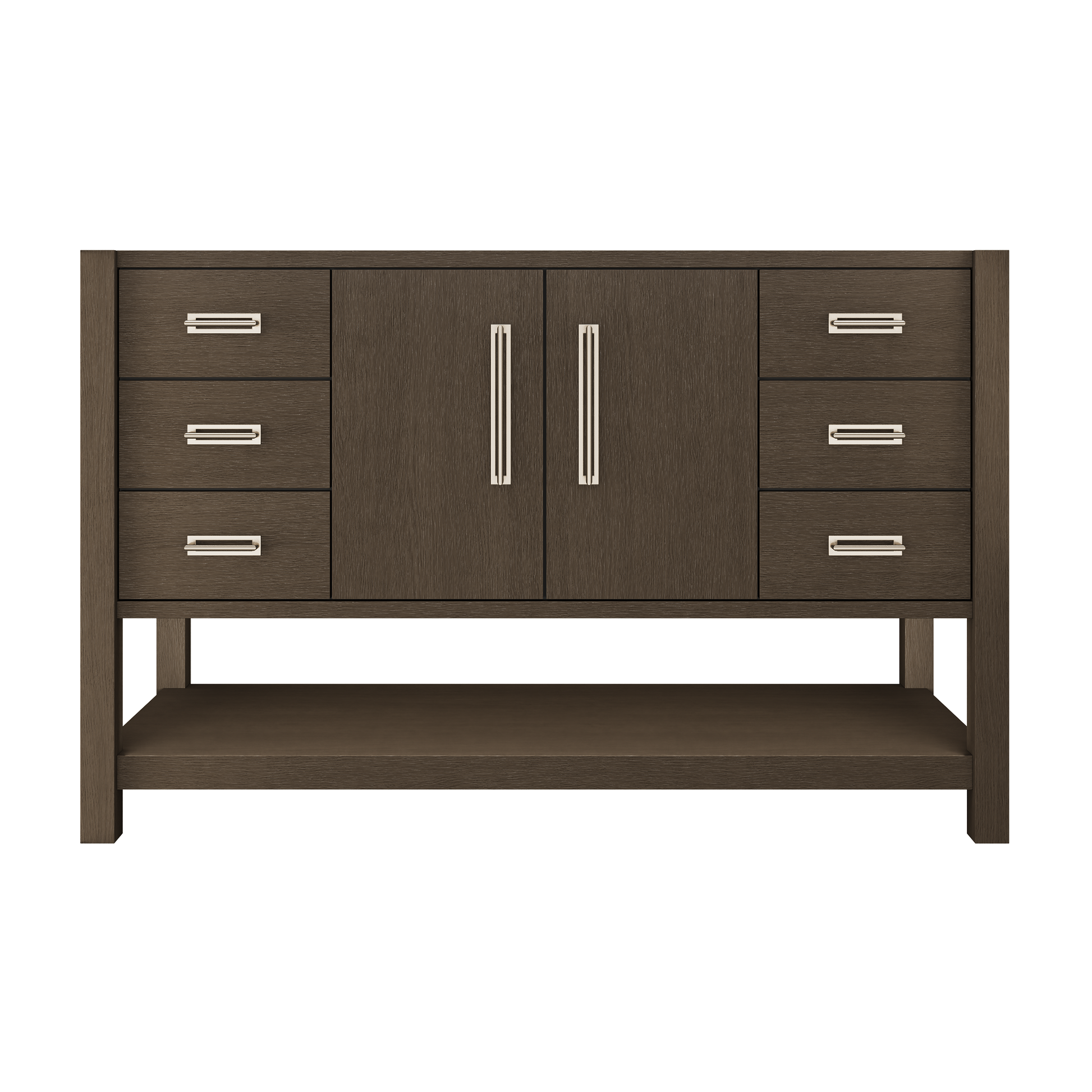 Kiawah Single Extra-Wide Bath Vanity 54in Russet Shadow Satin Nickel