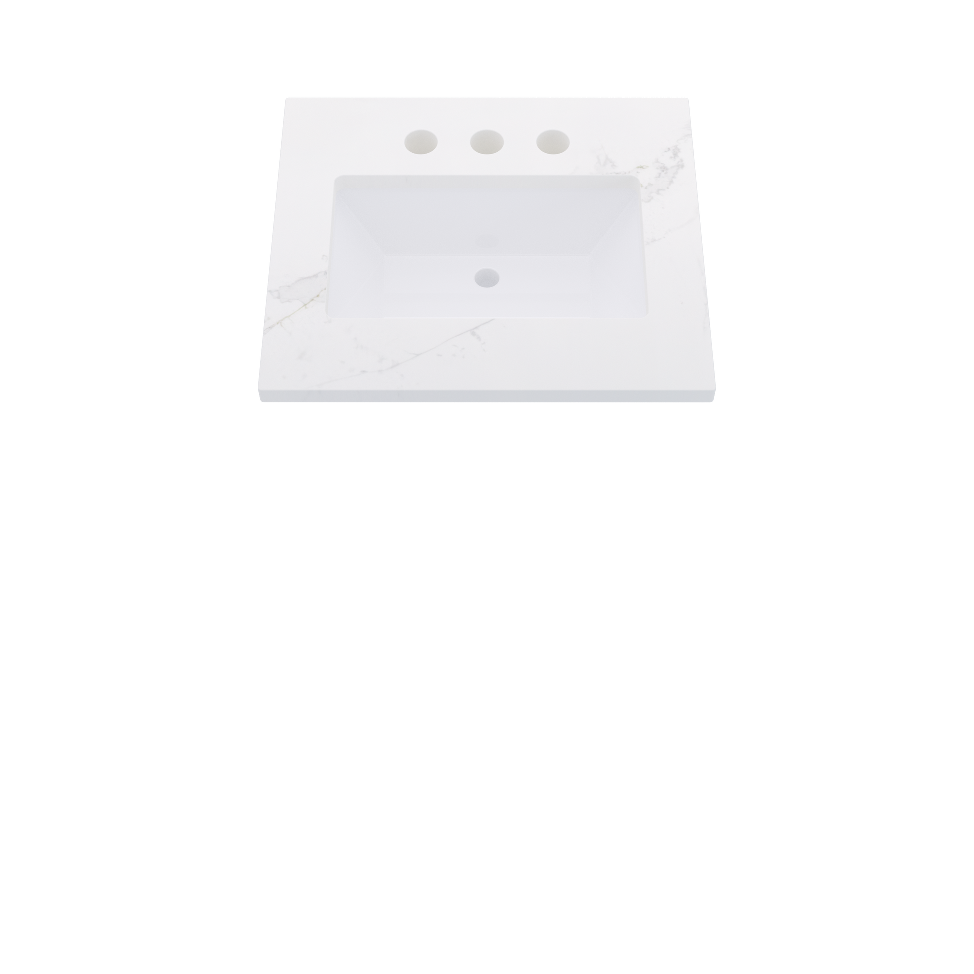25" Vanderloc Silestone® Quartz Bathroom Vanity Top | Single Rectangle Sink | Centered in Et Calacatta Gold