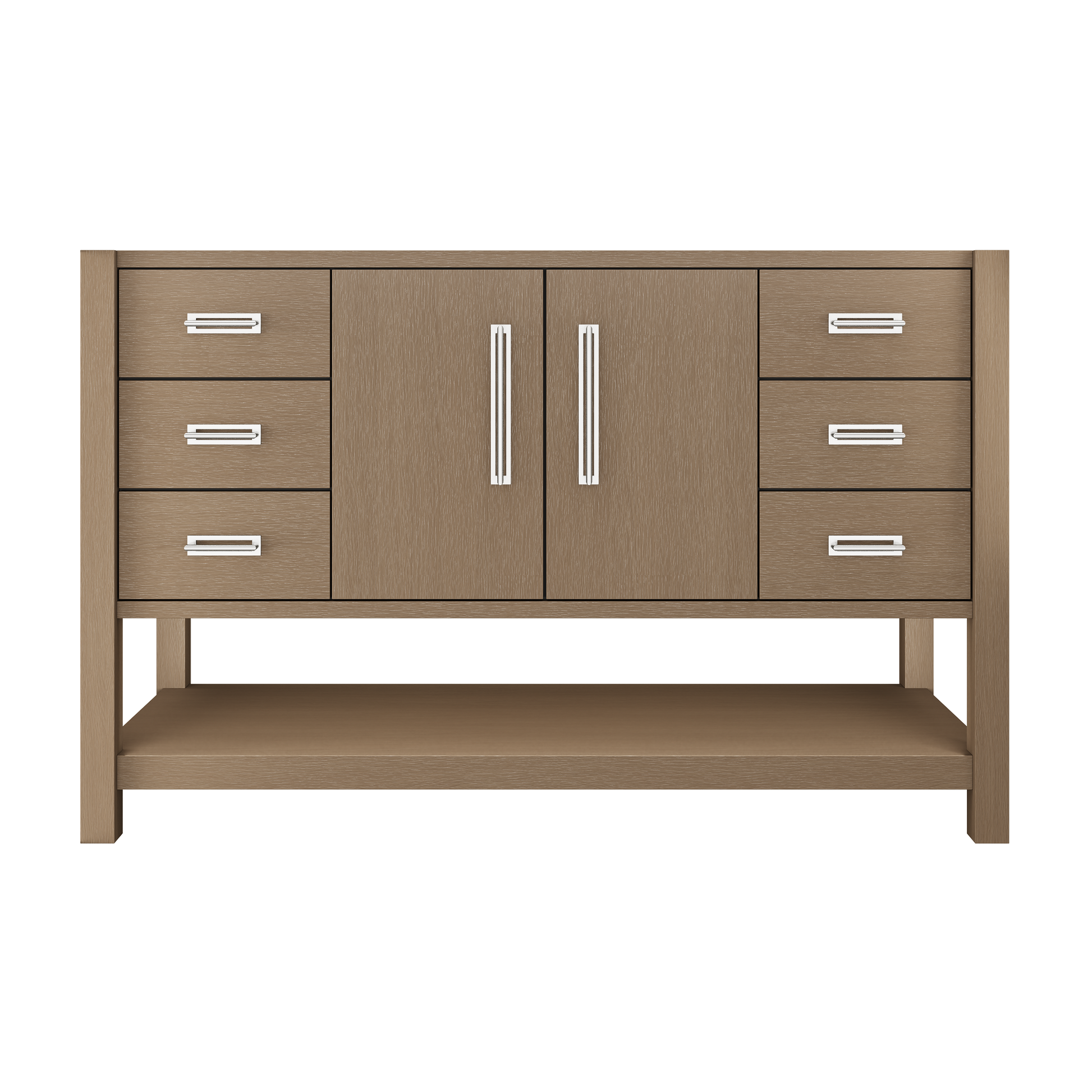 Kiawah Single Extra-Wide Bath Vanity 54in Smoked Modern Polished Chrome