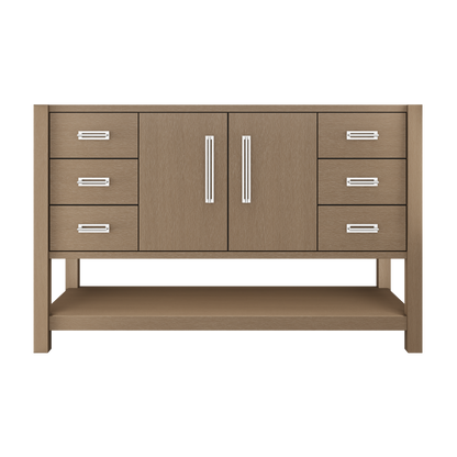Kiawah Single Extra-Wide Bath Vanity 54in Smoked Modern Polished Chrome