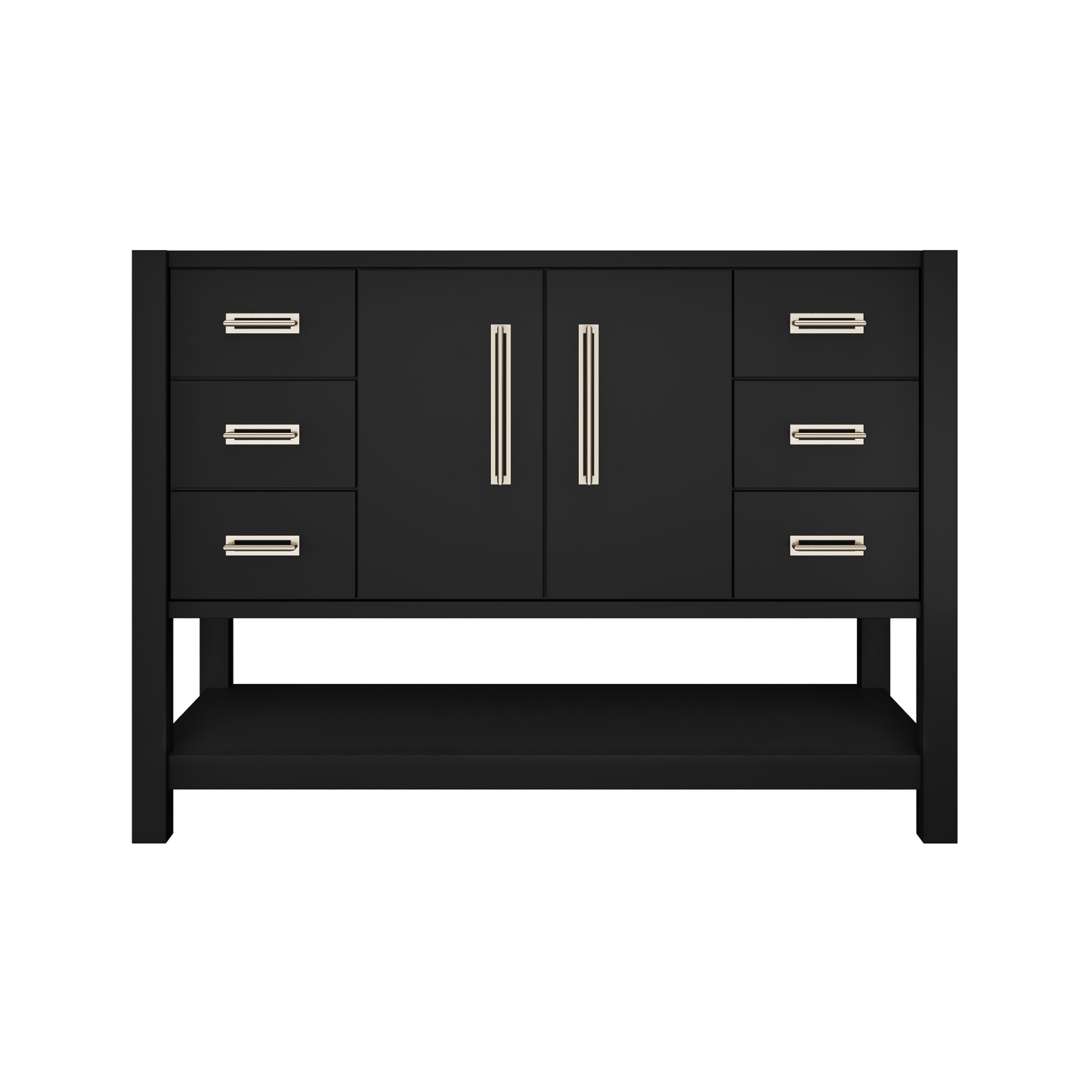 Kiawah Single Extra-Wide Bath Vanity 48in Noir Satin Nickel