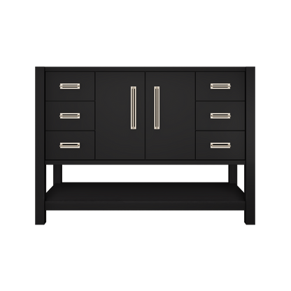 Kiawah Single Extra-Wide Bath Vanity 48in Noir Satin Nickel